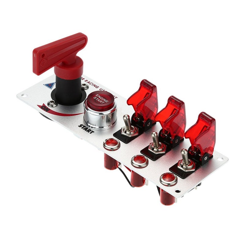 JtronÂ® Dc12v Flip-up Start Ignition Three Combination Switch Panel and Accessories for Racing Sport - Image 1